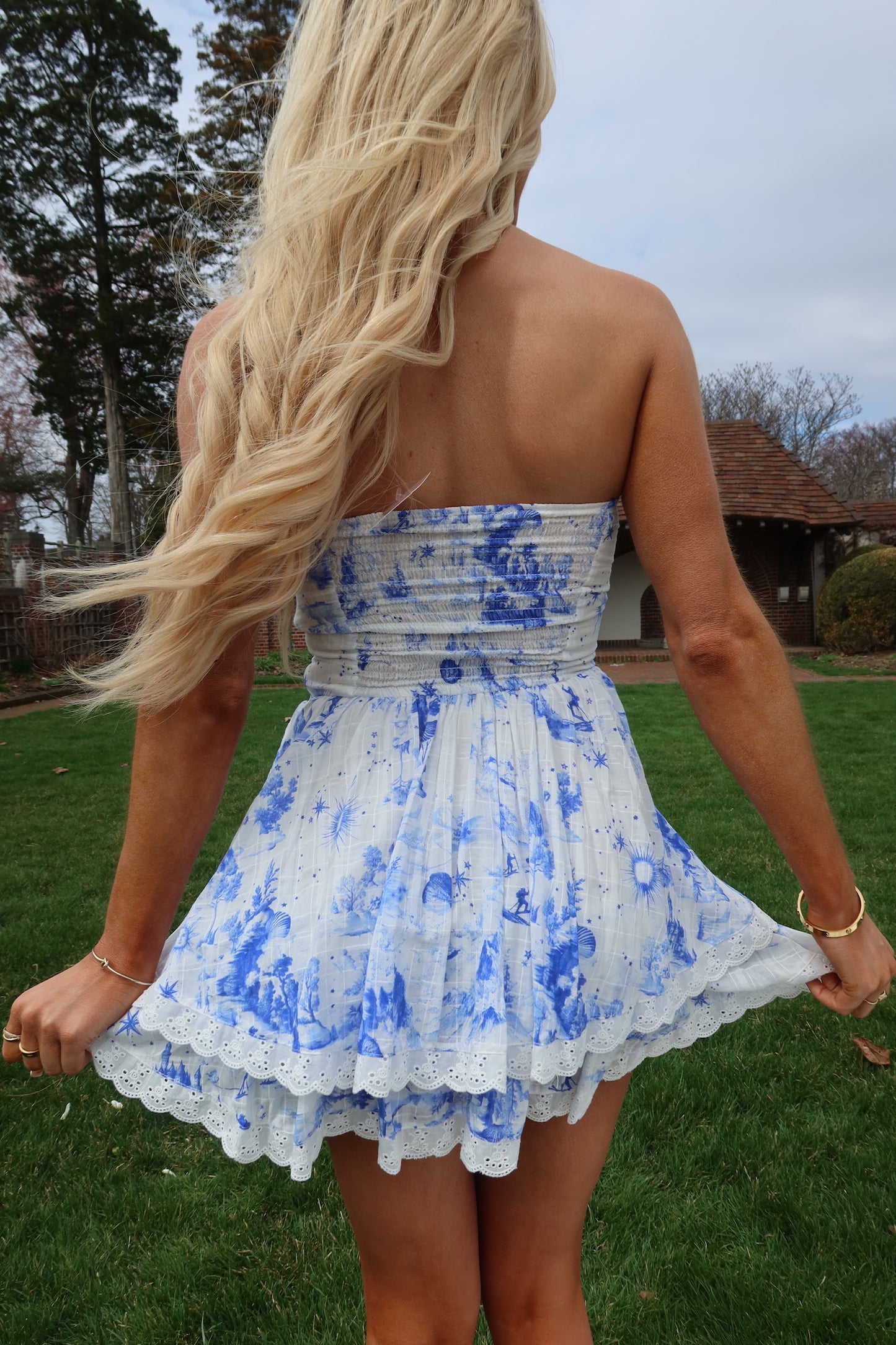 Celestia Magic Castle Strapless Mini Dress