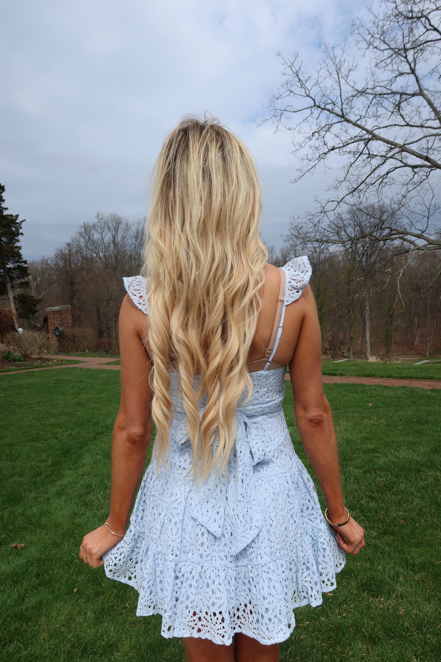 Aurora Light Blue Lace Dress