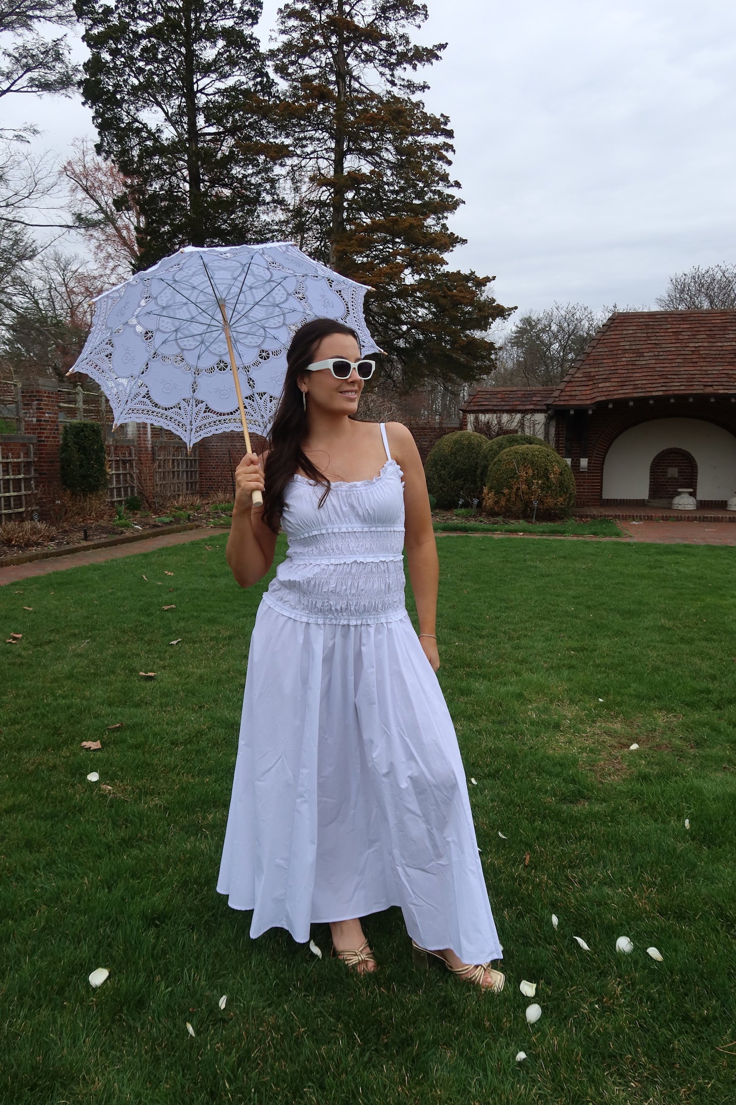 Solara White Smocked Maxi Dress