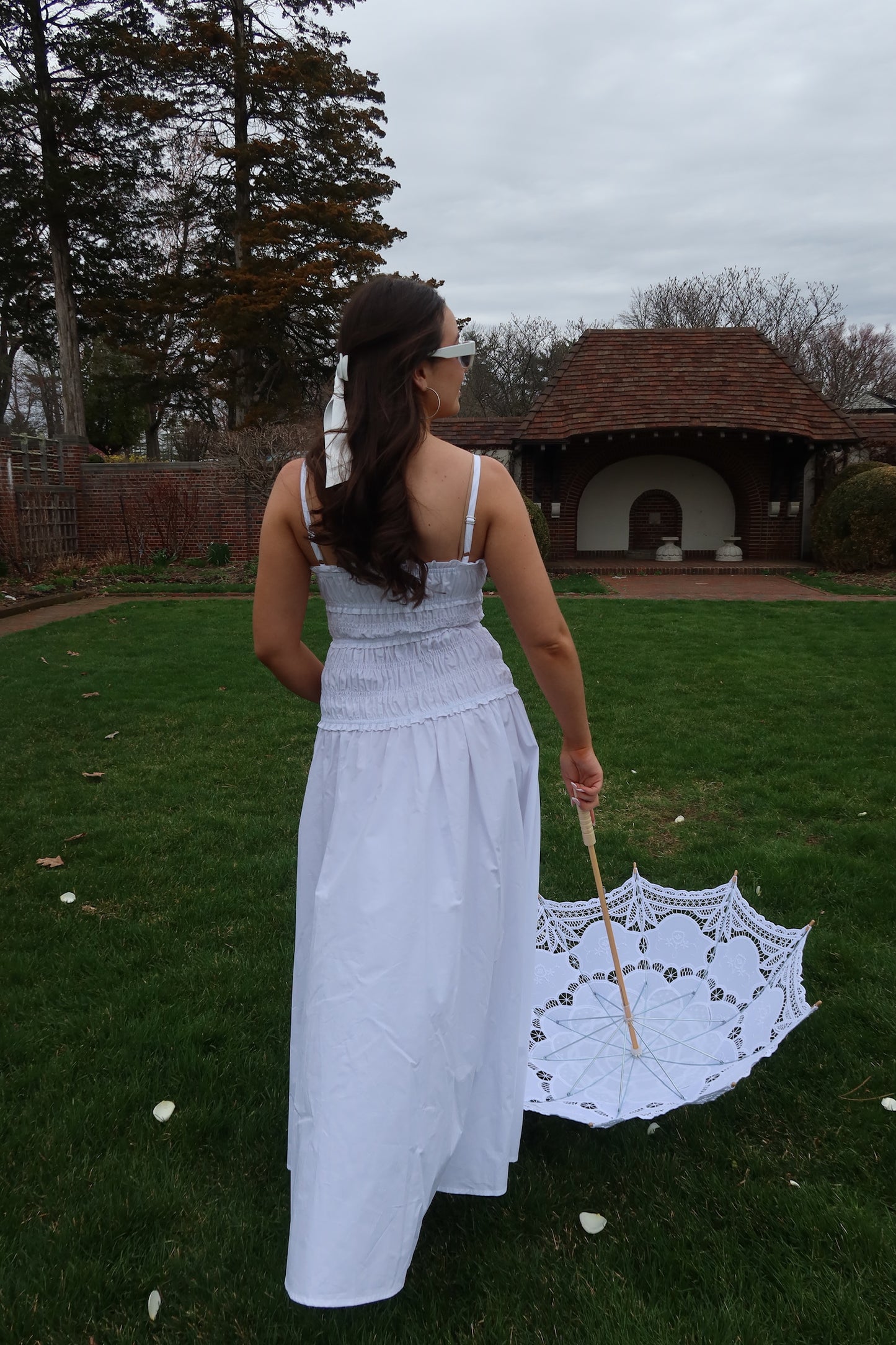 Solara White Smocked Maxi Dress