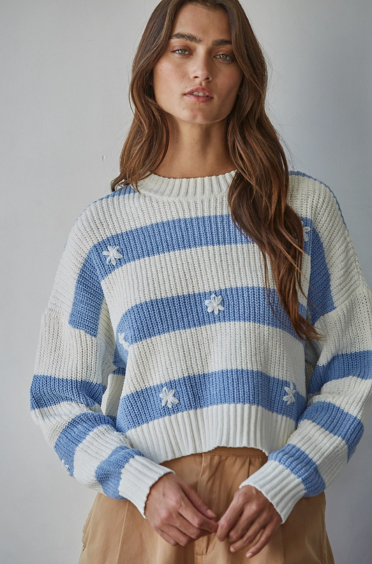 Liora Striped Ribbed Sweater