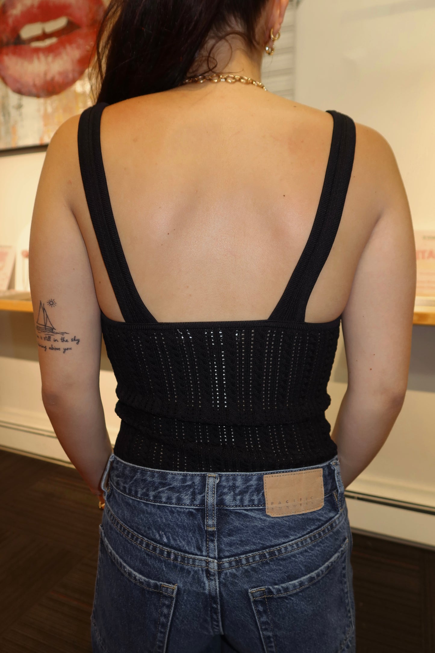 Fitted Twist Tank in Black