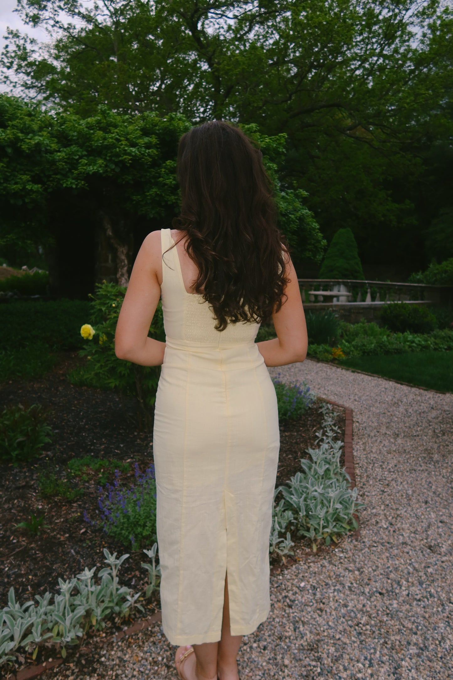 Lemon Cream Midi Dress