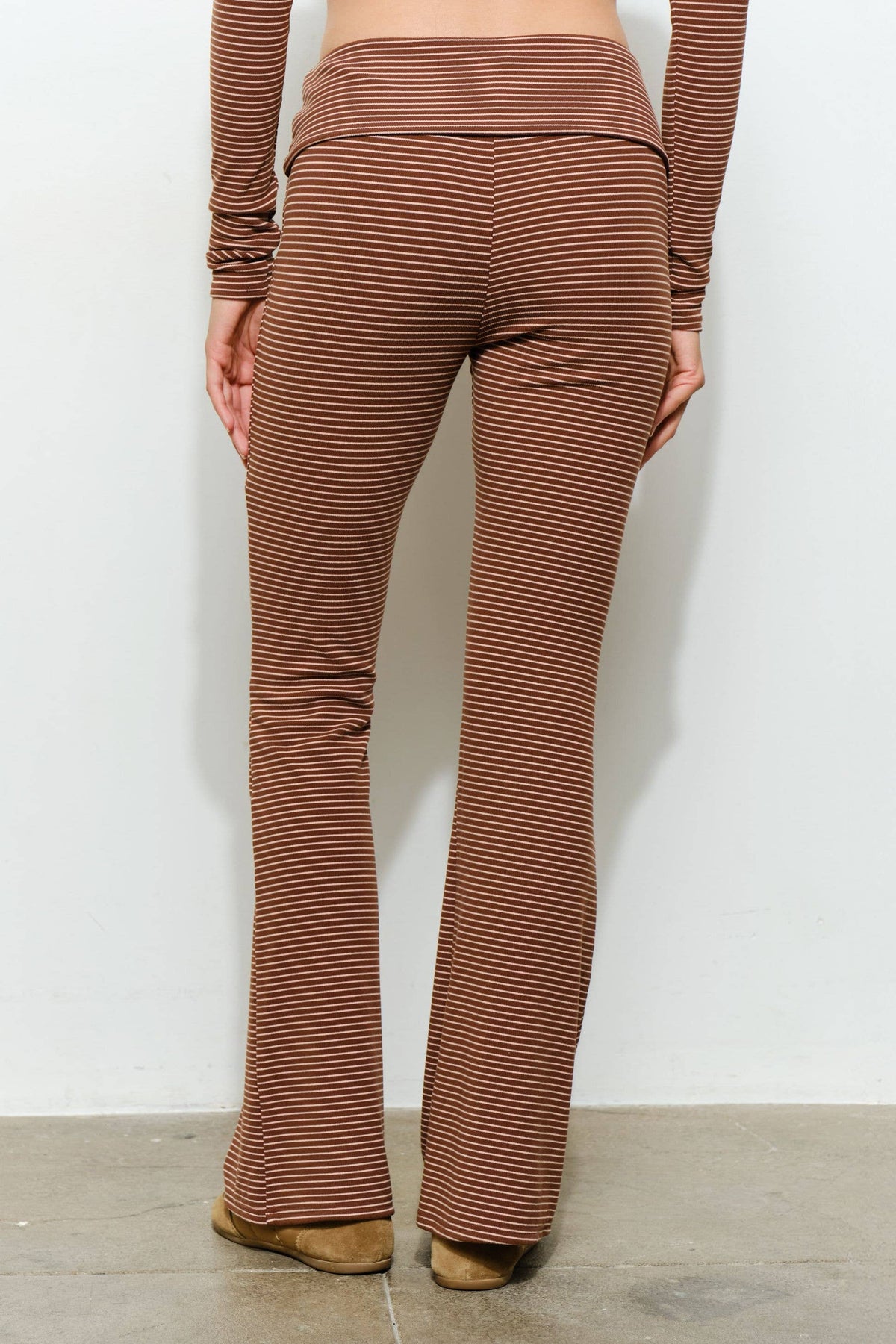 Grady Striped Flared Pants in Brown