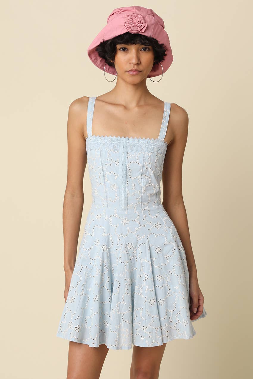 Clara Pleated Mini Dress