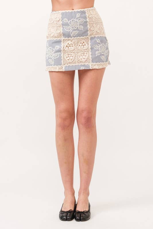 Carmine Black Crochet Skirt