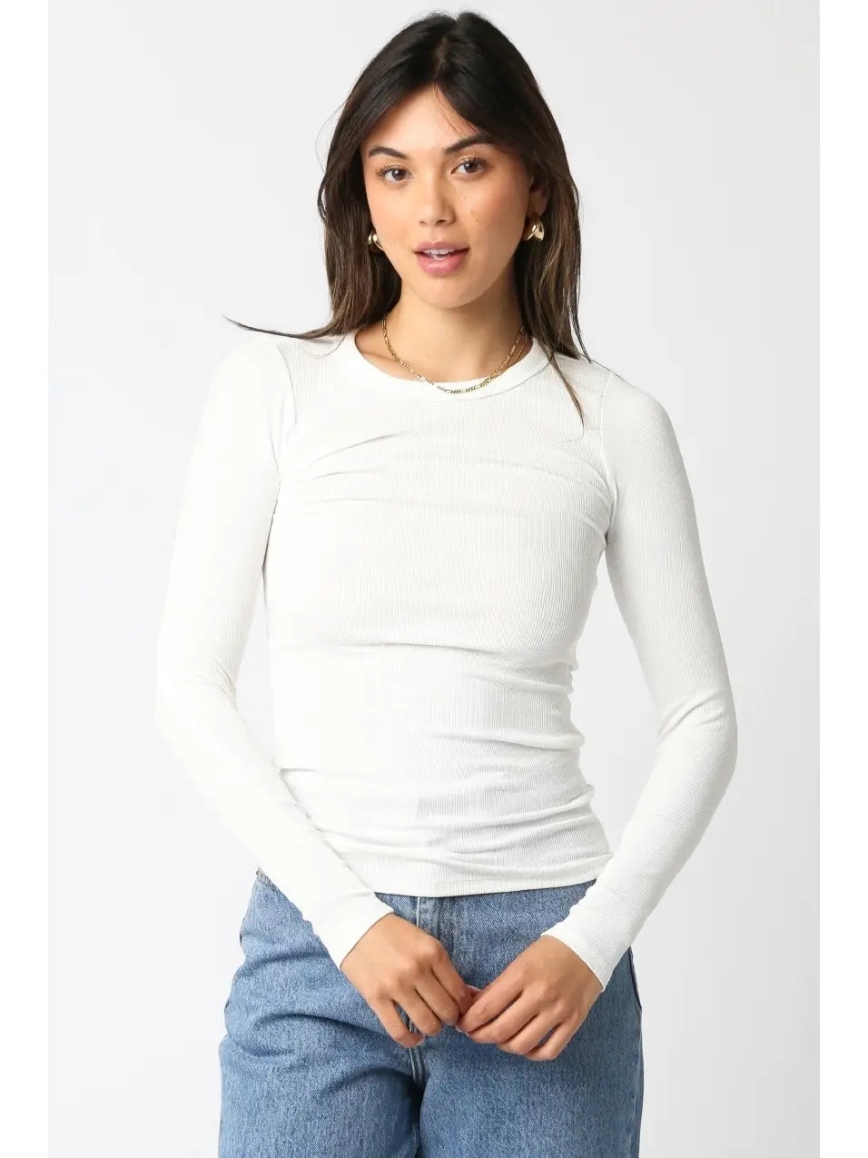 Abbey Long Sleeve Top in White