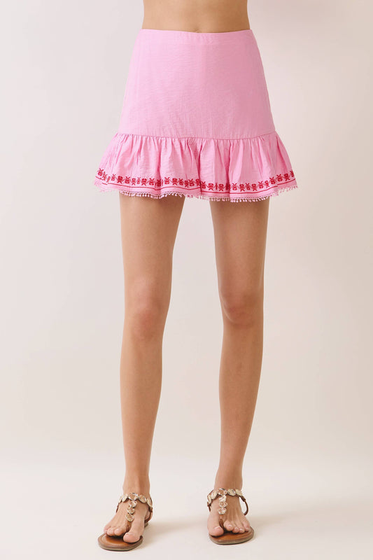 Pink Palm Mini Skort