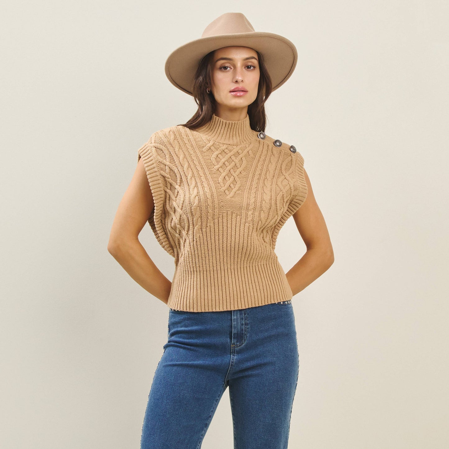 Navy Button Sweater Vest