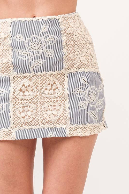 Carmine Black Crochet Skirt