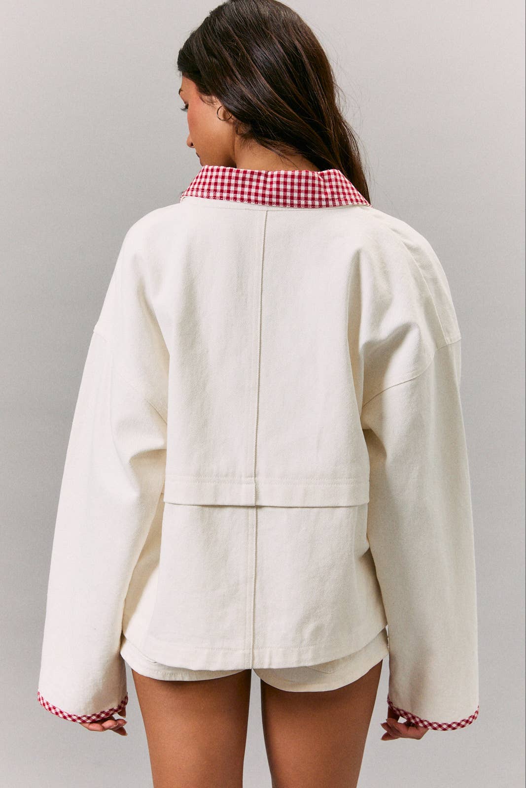 Gingham Denim Jacket