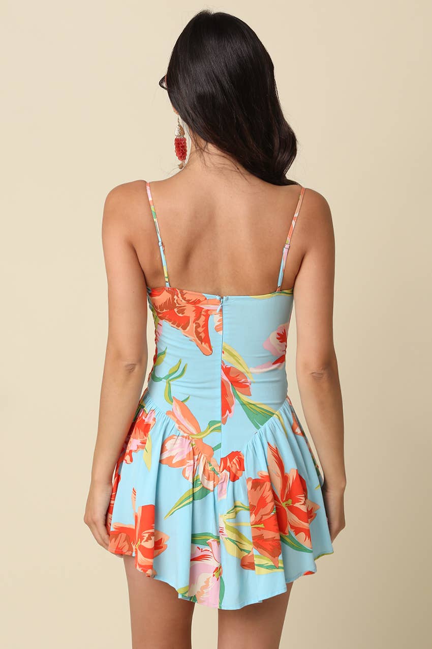 Nikko Floral Flare Mini Dress