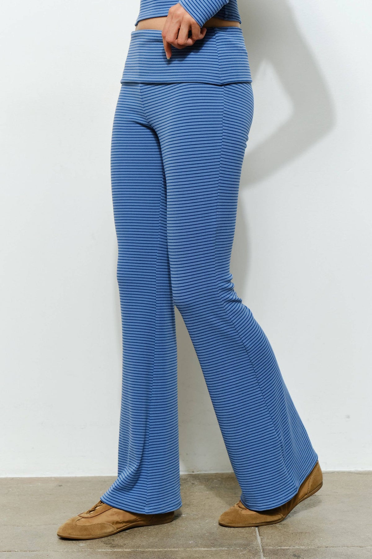 Grady Striped Flared Pants in Blue