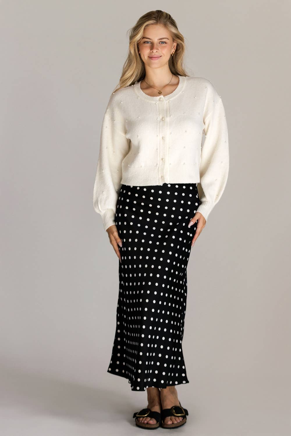 Parisian Polka Dot Maxi Skirt