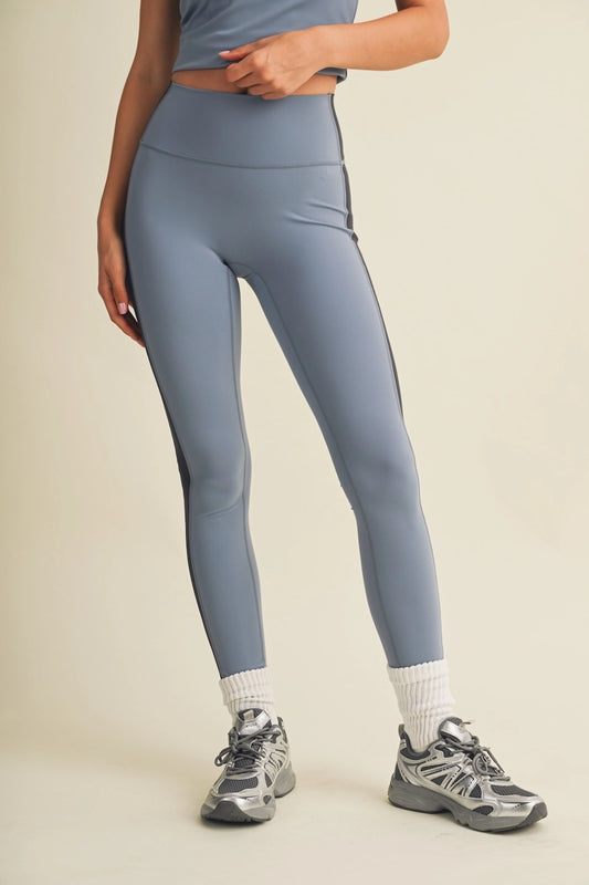 Varsity Leggings in Dusty Blue