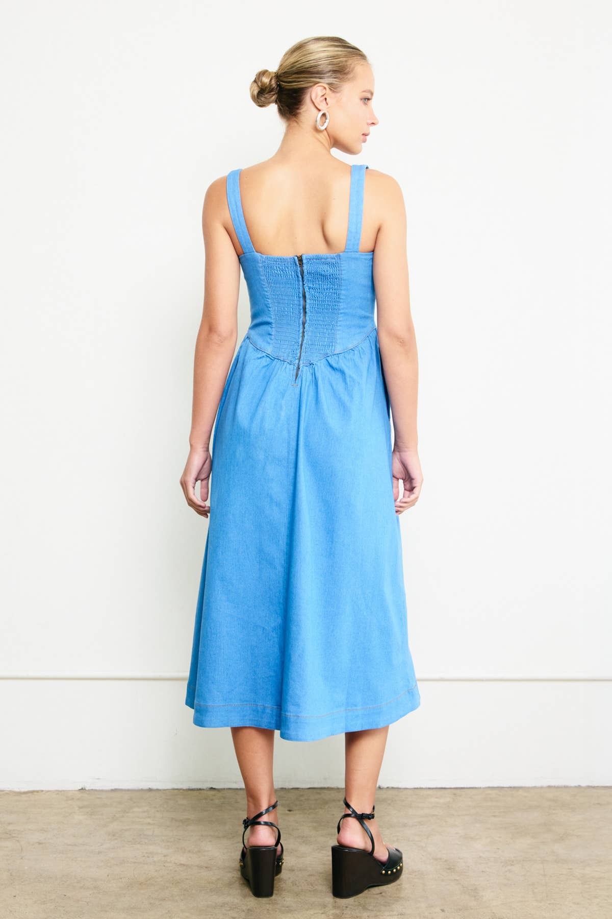 Denim Dress with Embroidery