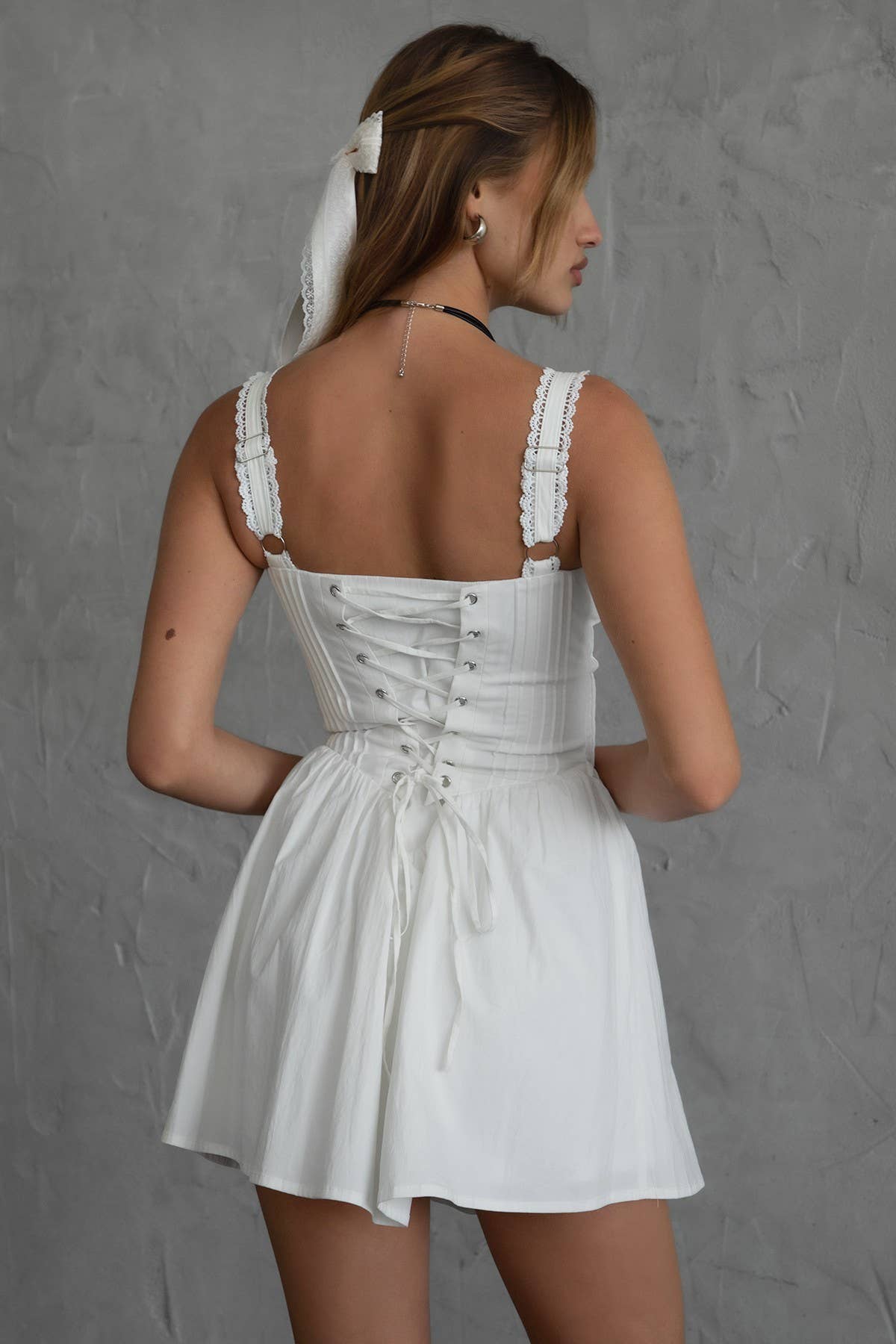 Darcy White Corset Dress