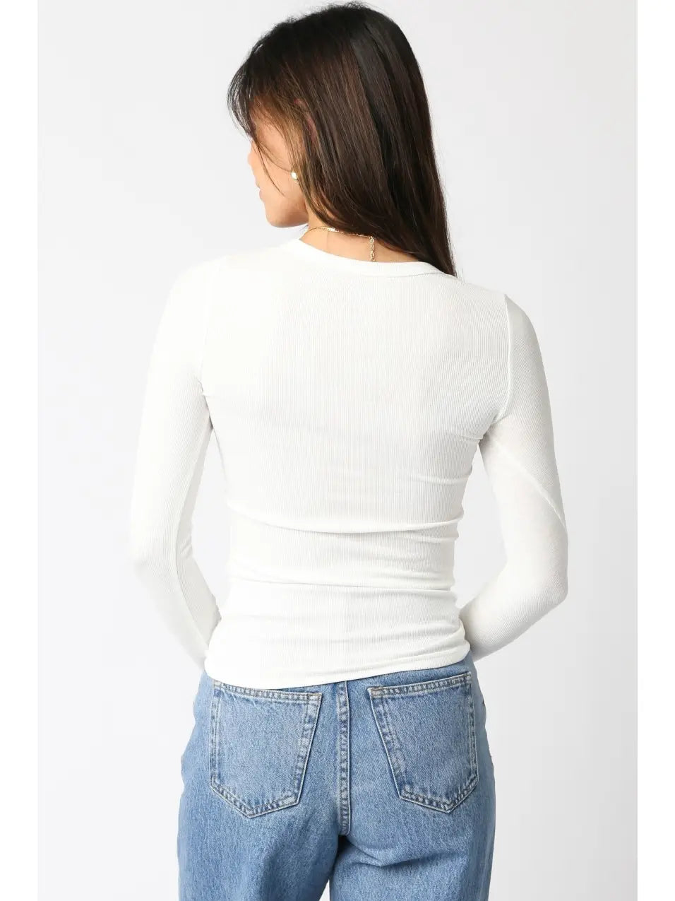 Abbey Long Sleeve Top in White