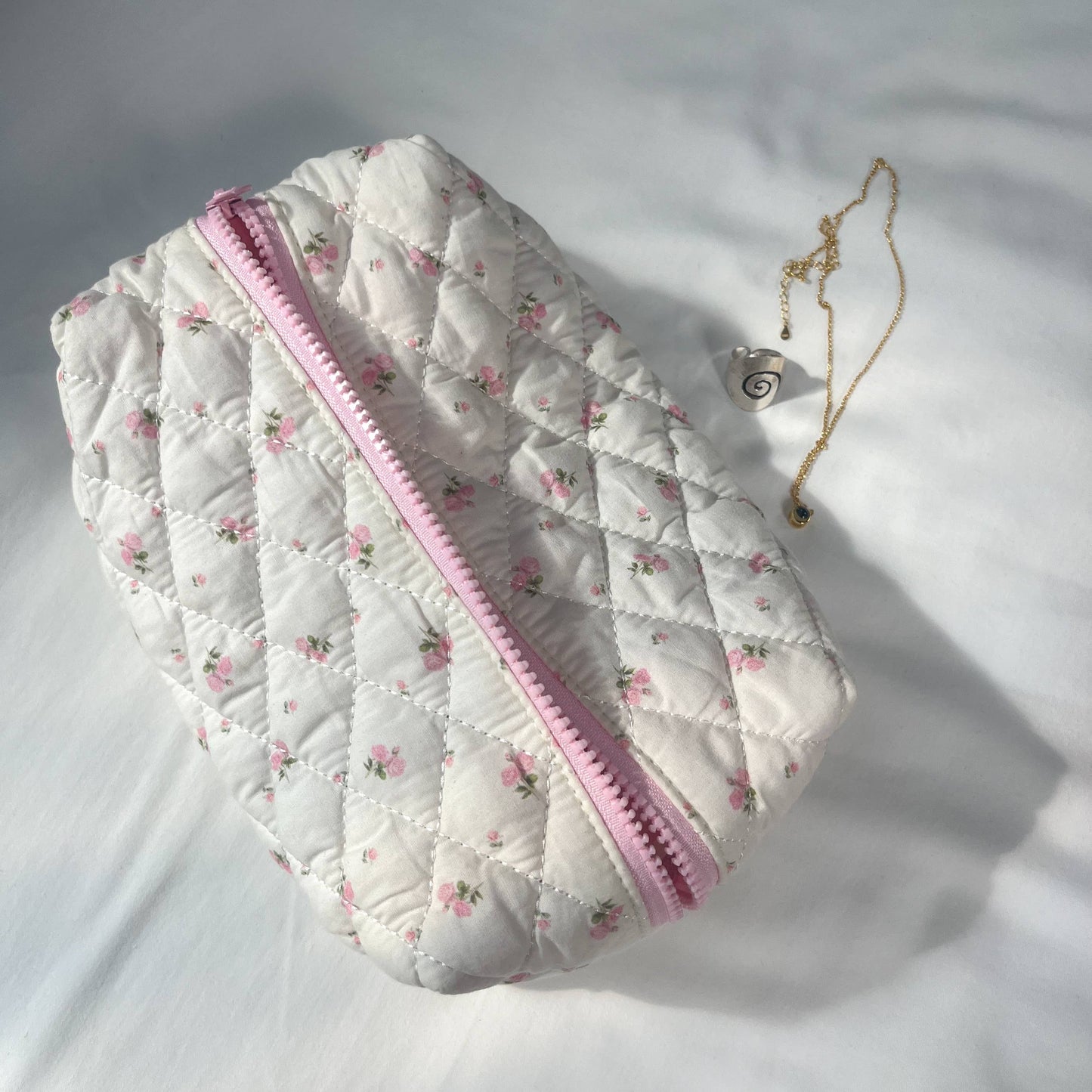 Pink Rose Makeup Bag