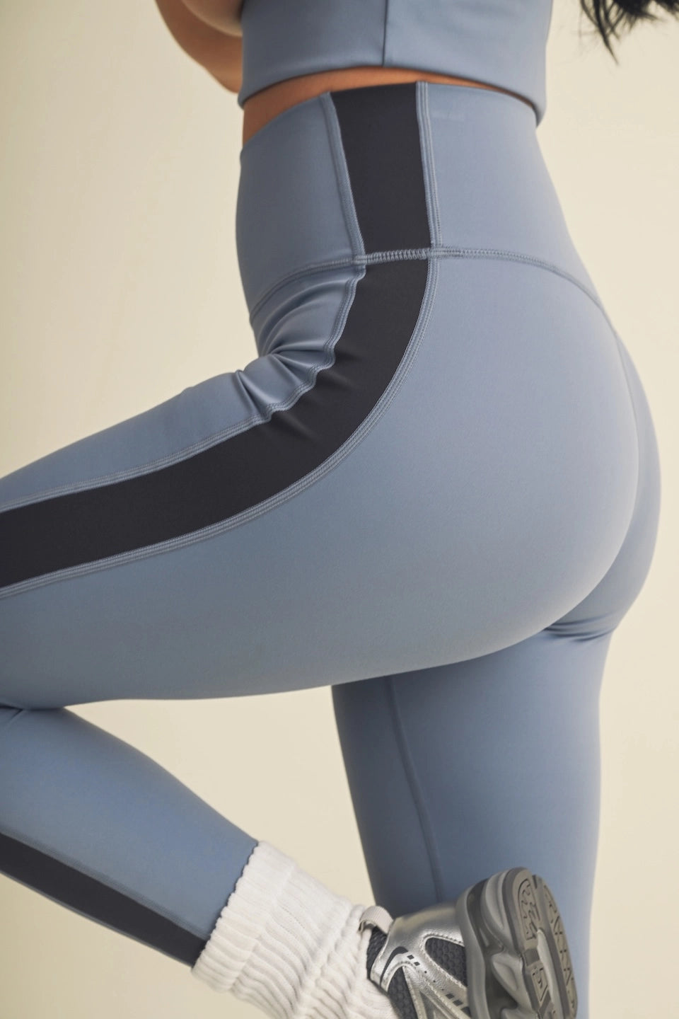 Varsity Leggings in Dusty Blue
