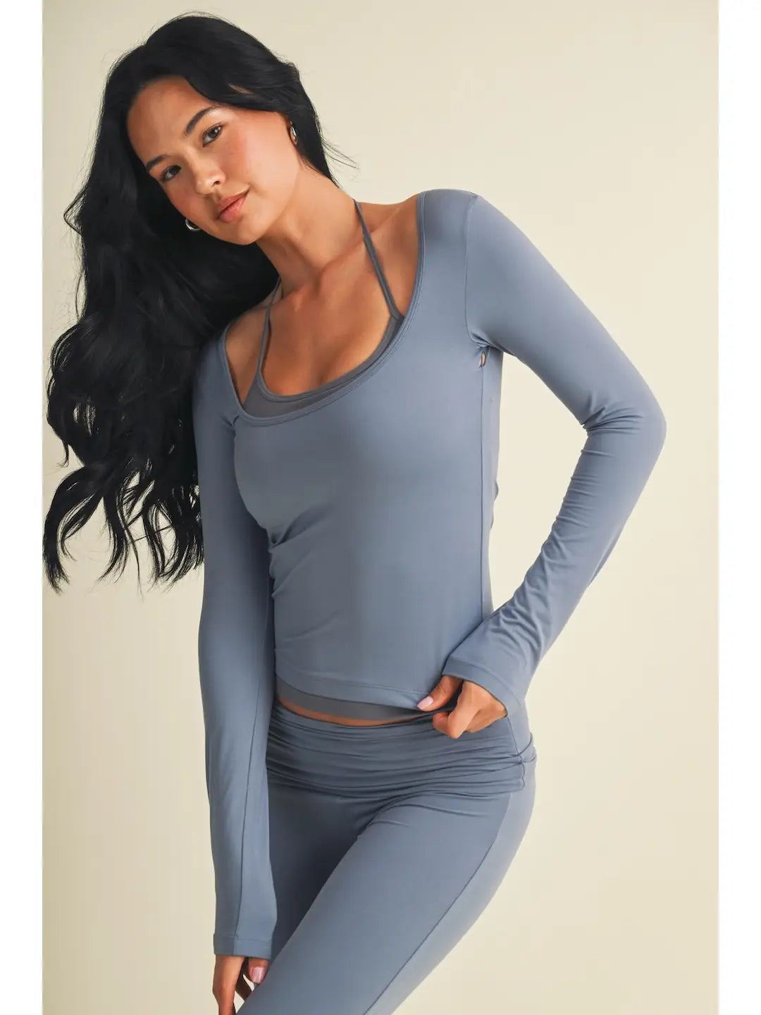 Off Duty Layered Long Sleeve Top