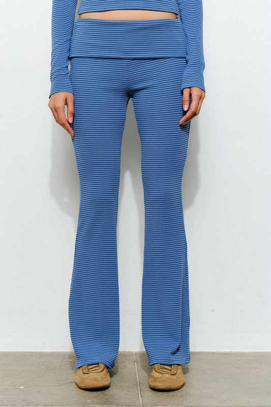 Grady Striped Flared Pants in Blue